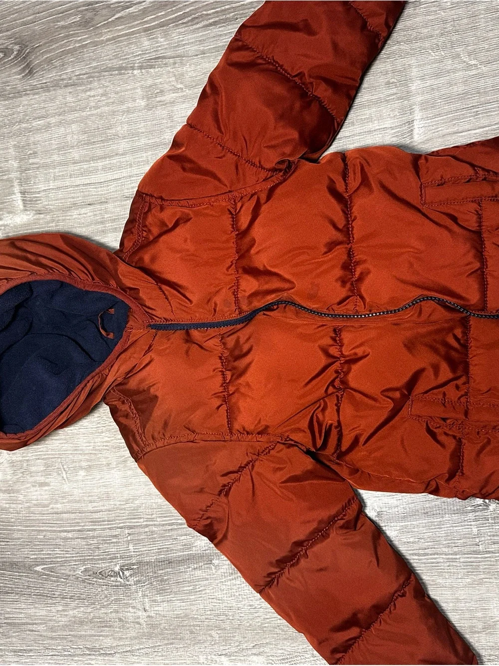 Old Navy Kids Rust Orange Puffer Jacket with Hood